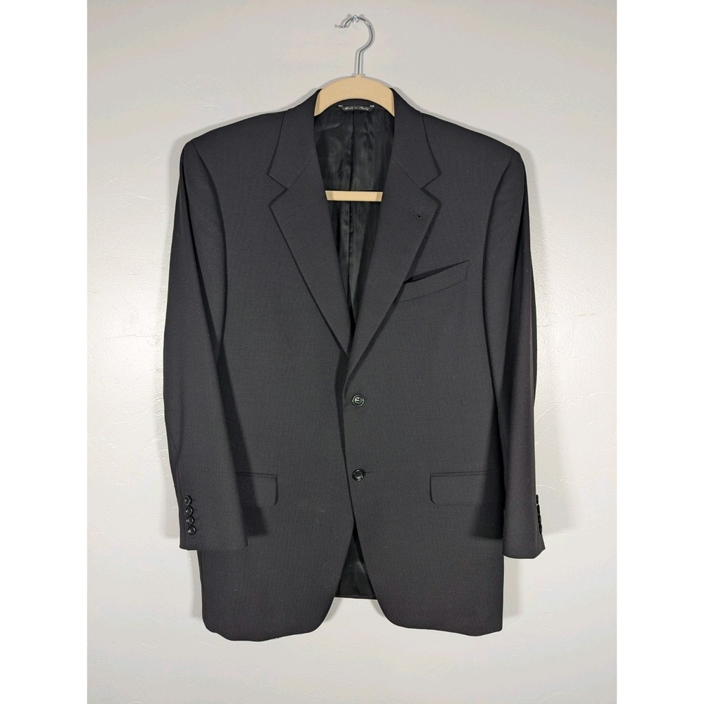 Canali proposta Mens 54R Wool Blazer Sport Jacket 2 Button Black - Picture 1 of 10